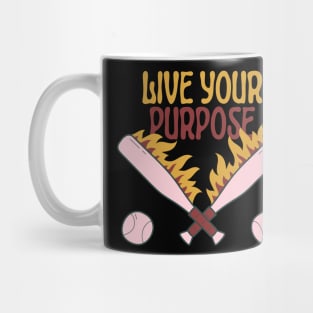 Yellow Red Illustration Baseball Bat Psychedelic T-shirt Mug